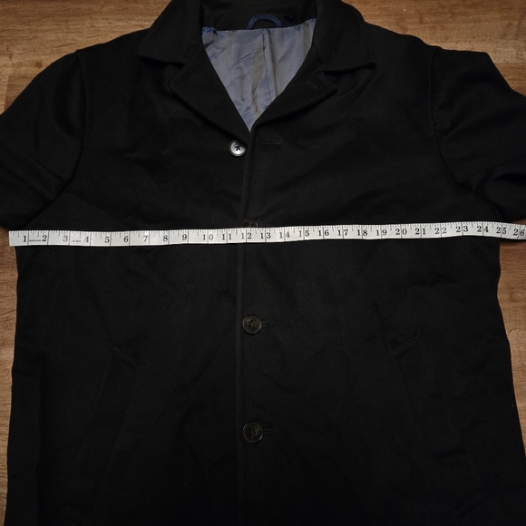 Mens Jacob Siegel  40R Loro Piana 100% Wool Black Coat - Picture 3 of 11